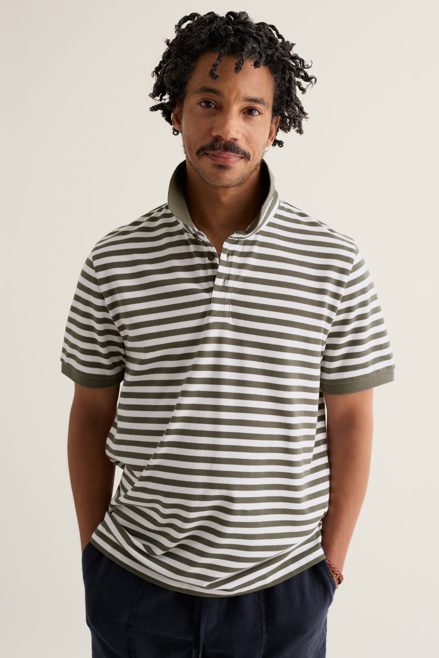 Men's Balefire Striped Polo in Organic Cotton