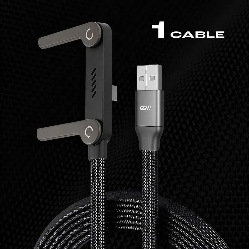 ⚡️240w Super Fast Charging📱invisible Holder Charger Cable With Stand